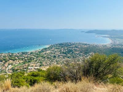 View from the hills over Le Lavandou and the bay